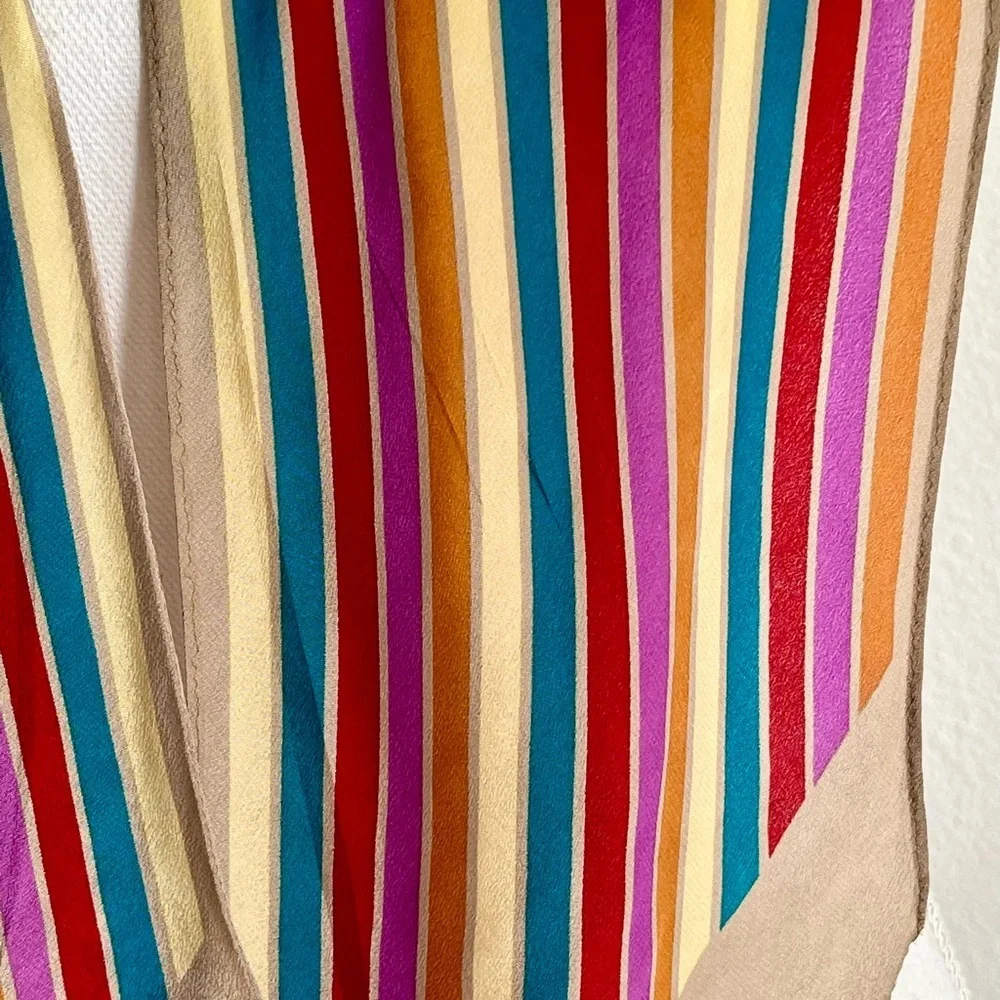 Colorful Striped silk scarf 7/56 inches